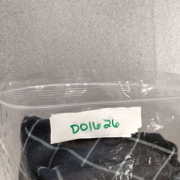 Catherines Button Down Shirt Womens Size 1X Navy Blue Beaded Long Sleeve Grid - Picture 12 of 12